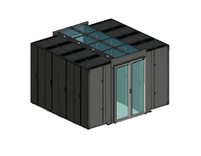 C2CAC03ABWPAB1 用于配备列底部冷却设备的冷通道围栏系统。尺寸：1950 毫米高 x 300 毫米宽，颜色：黑色