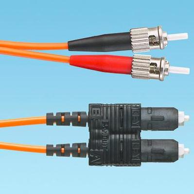 F5D2-3M1Y 泛达多模光纤跳线,泛达ST-SC双芯多模光纤跳线3M